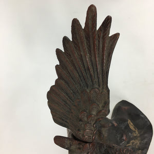Japanese Iron Eagle Statue Vtg Display Ornament Okimono Brown Bird BD671