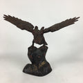 Japanese Iron Eagle Statue Vtg Display Ornament Okimono Brown Bird BD671