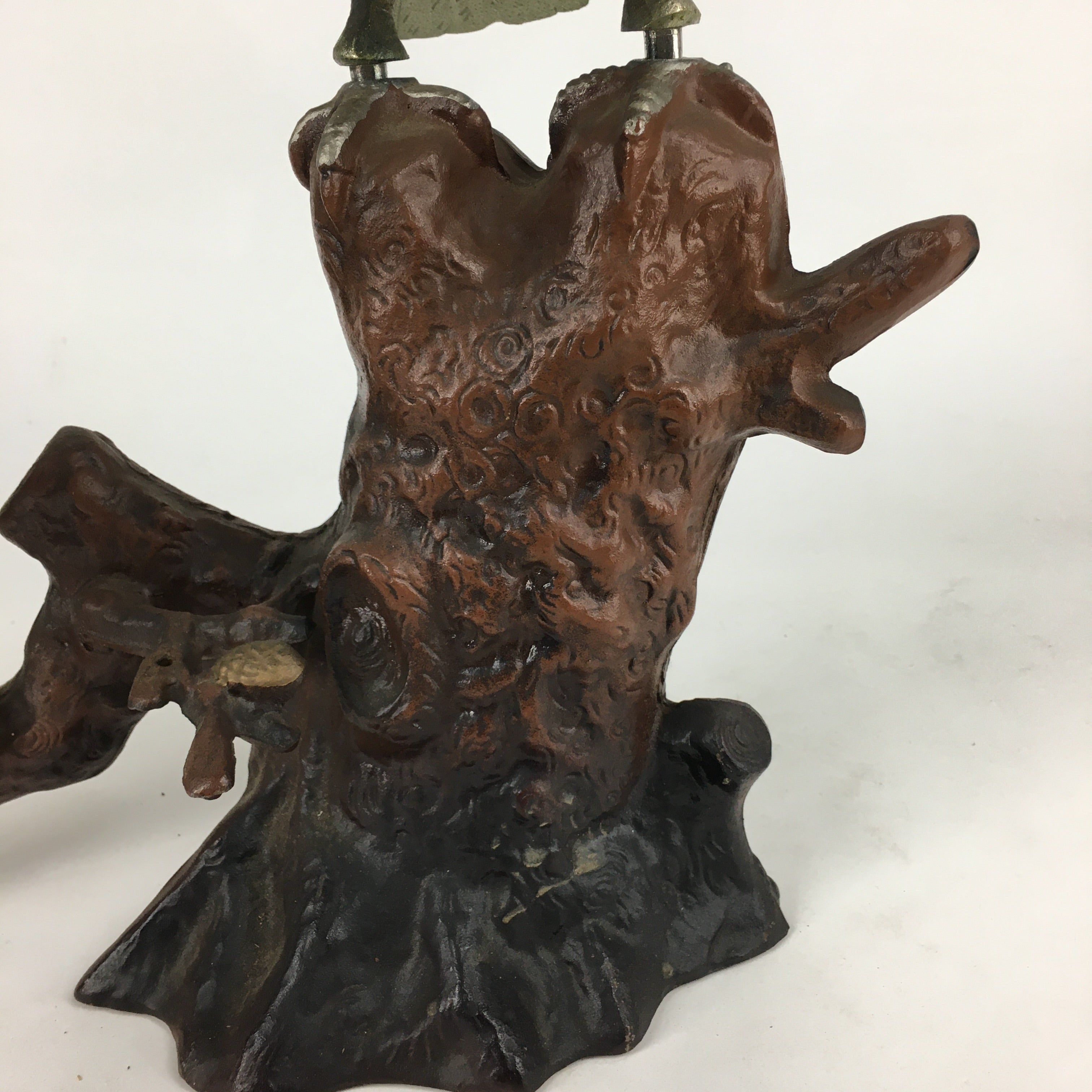 Japanese Iron Eagle Statue Vtg Display Ornament Okimono Gold Bird BD776