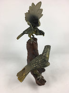 Japanese Iron Eagle Statue Vtg Display Ornament Okimono Gold Bird BD776