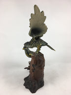 Japanese Iron Eagle Statue Vtg Display Ornament Okimono Gold Bird BD776