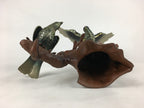 Japanese Iron Eagle Statue Vtg Display Ornament Okimono Gold Bird BD776