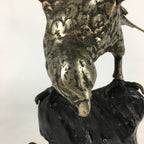 Japanese Iron Eagle Statue Vtg Display Ornament Okimono Gold Bird BD777