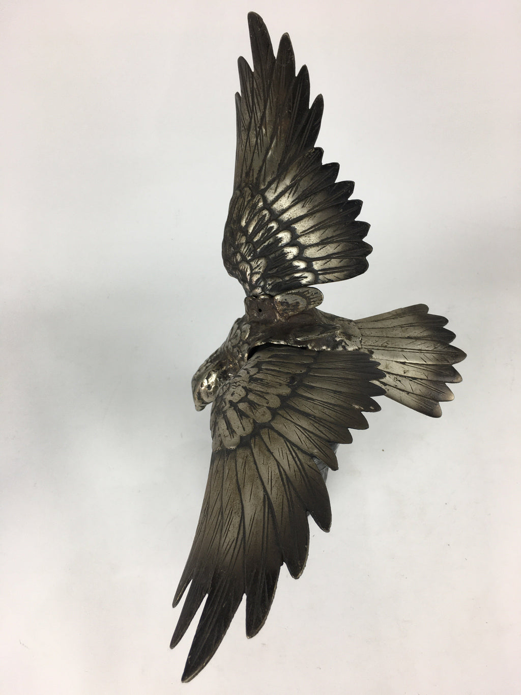 Japanese Iron Eagle Statue Vtg Display Ornament Okimono Gold Bird BD777