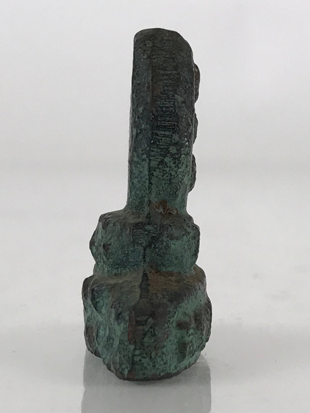 Japanese Iron Figurine Vtg Metal Craft Paperweight Koyasan Calligraphy JK422