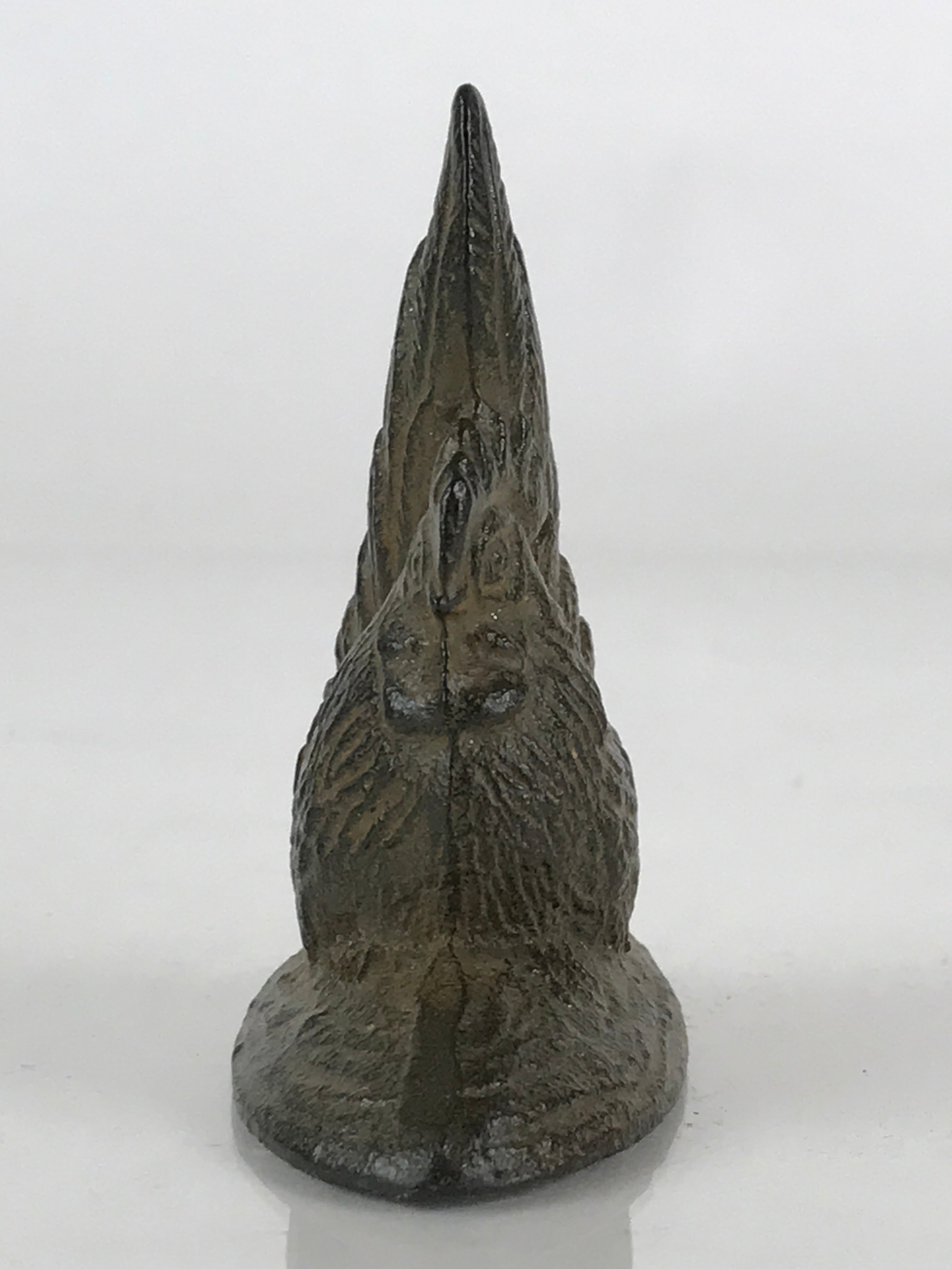 Japanese Iron Figurine Vtg Metal Craft Zodiac Chicken Paperweight Bunchin JK420