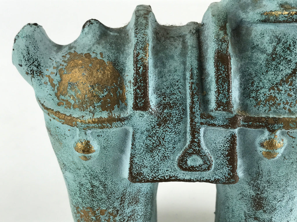 Japanese Iron Horse Ornament Horse-style Figurine Vtg Haniwa Interior Zodiac BD8