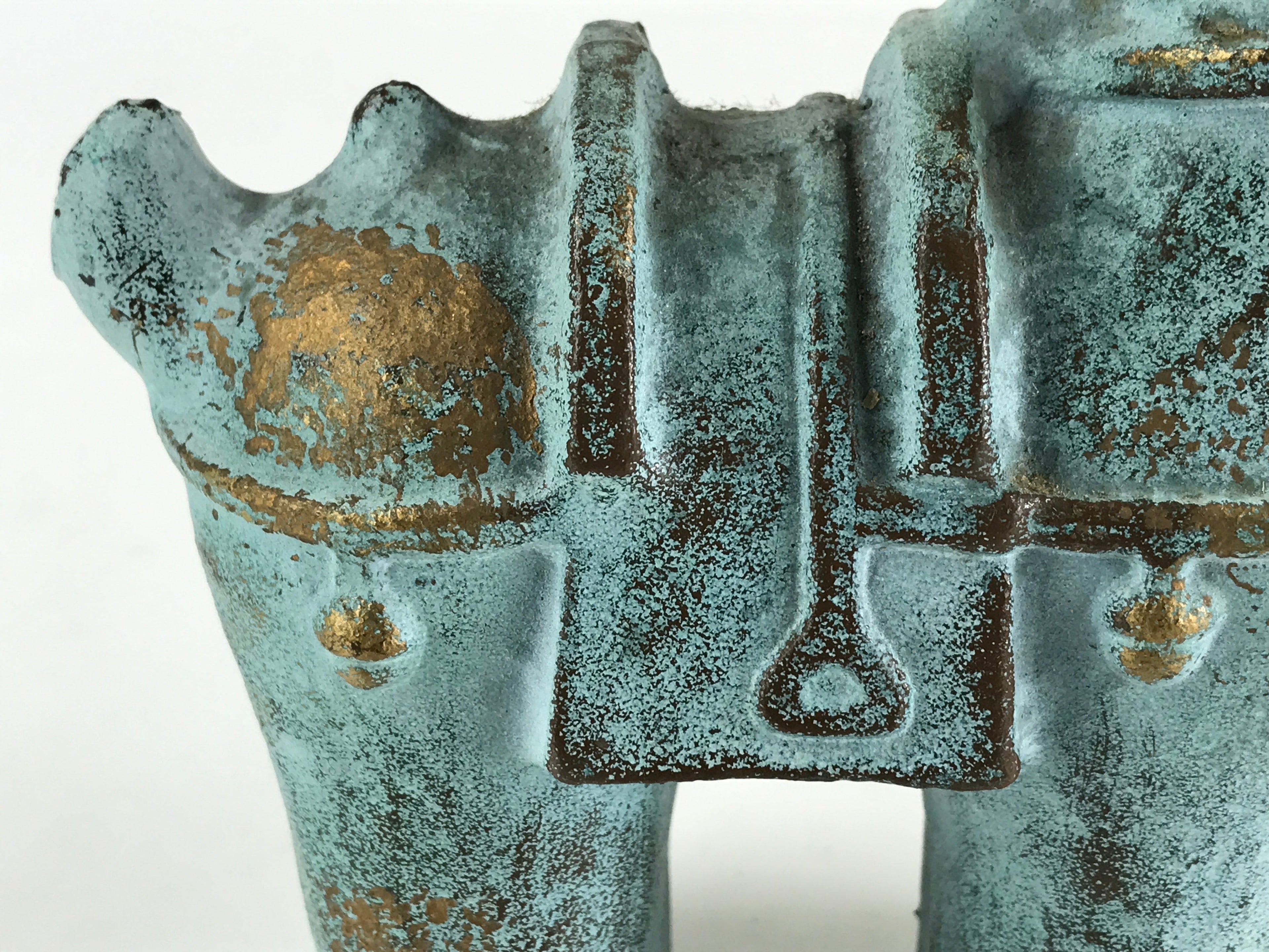Japanese Iron Horse Ornament Horse-style Figurine Vtg Haniwa Interior Zodiac BD8