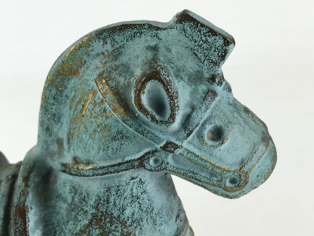 Japanese Iron Horse Ornament Horse-style Figurine Vtg Haniwa Interior Zodiac BD8