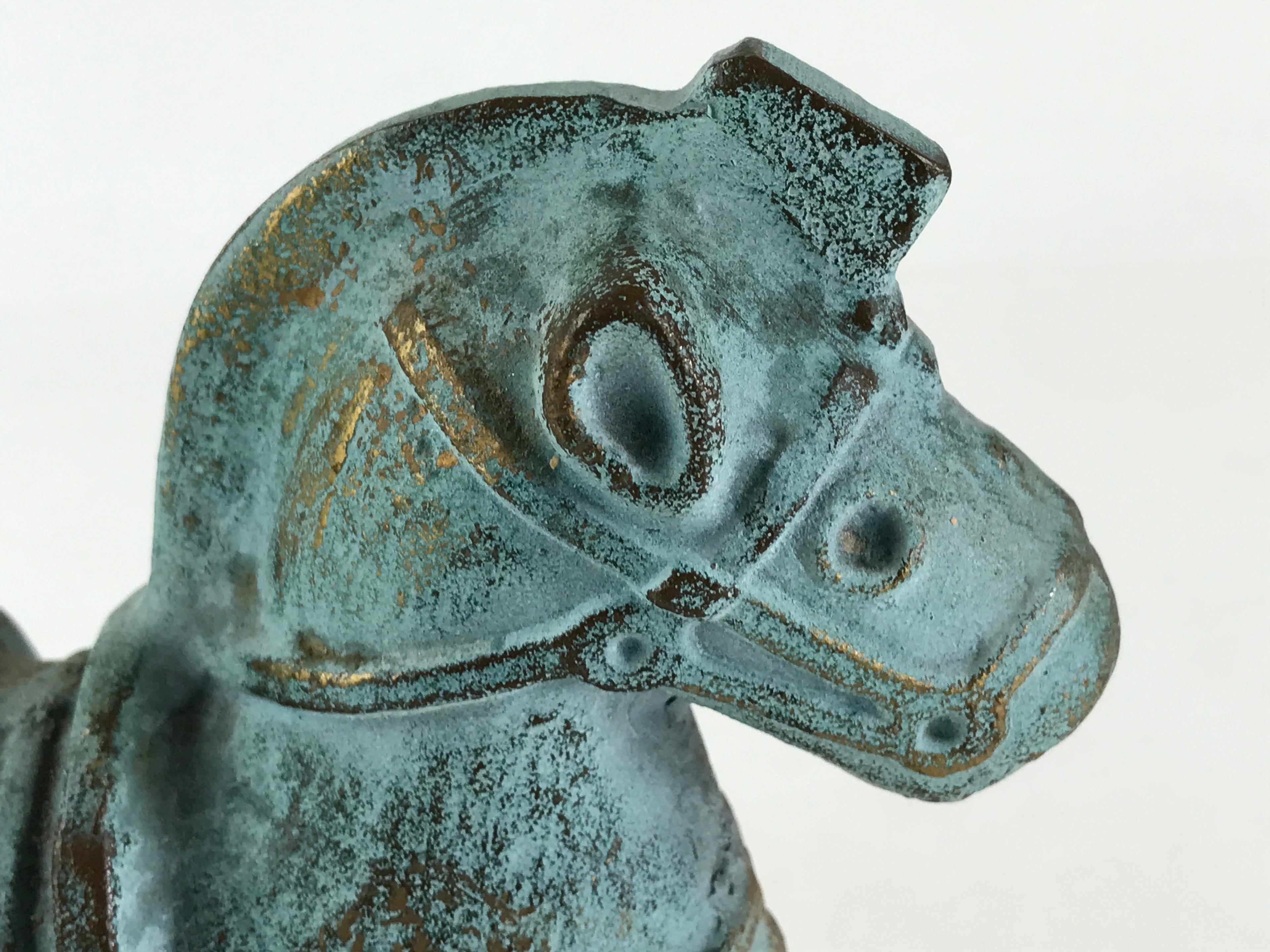 Japanese Iron Horse Ornament Horse-style Figurine Vtg Haniwa Interior Zodiac BD8
