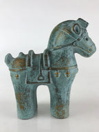 Japanese Iron Horse Ornament Horse-style Figurine Vtg Haniwa Interior Zodiac BD8