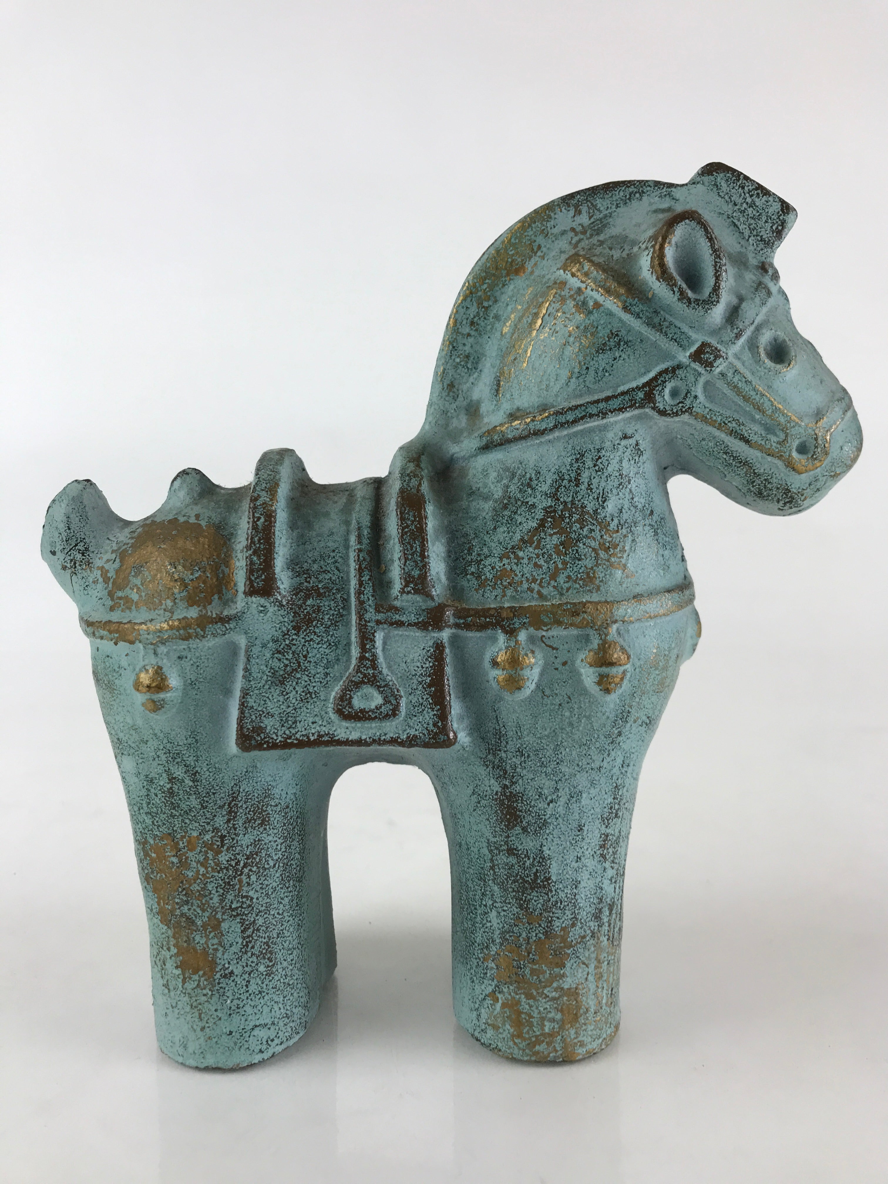 Japanese Iron Horse Ornament Horse-style Figurine Vtg Haniwa Interior Zodiac BD8