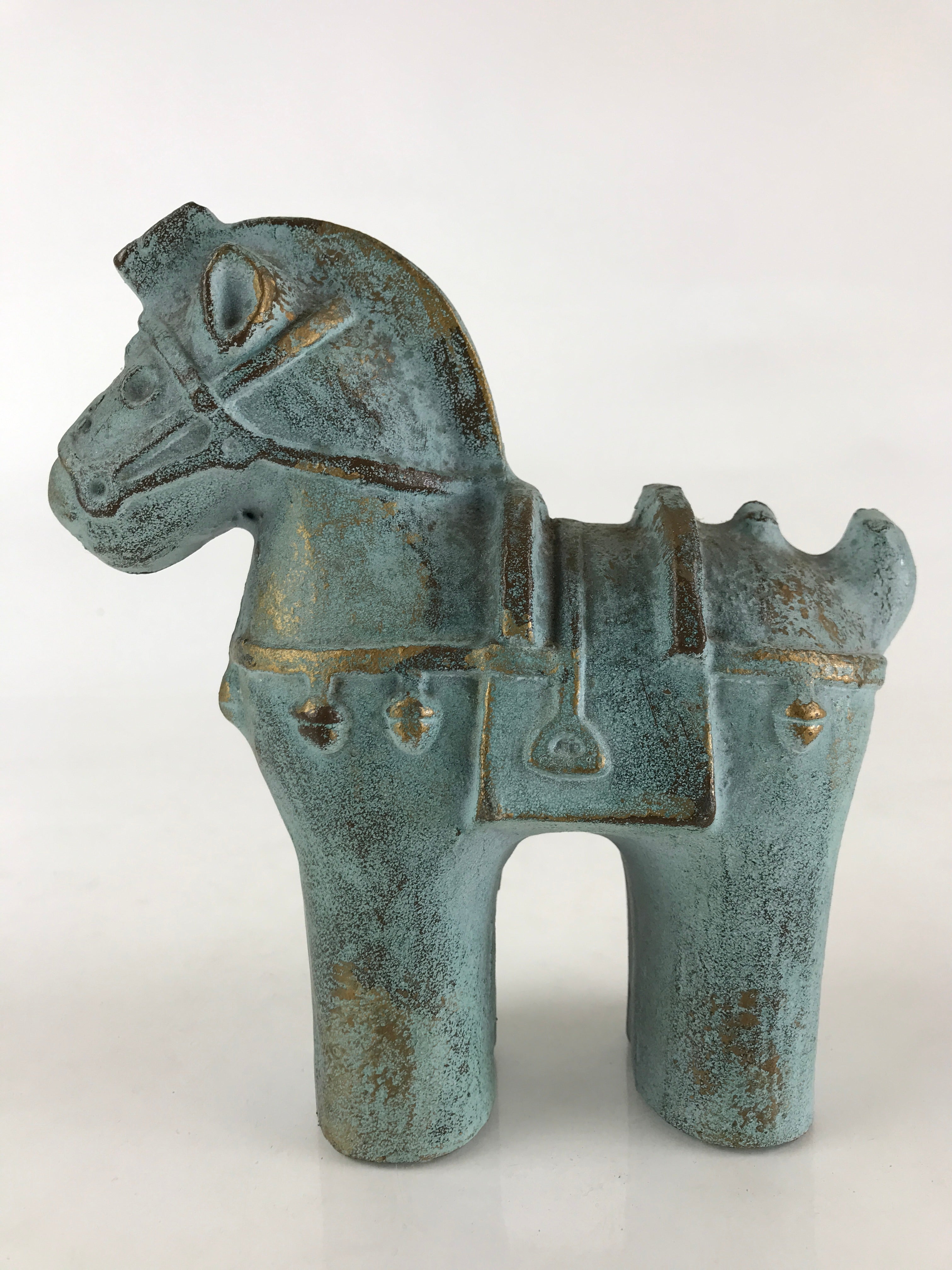 Japanese Iron Horse Ornament Horse-style Figurine Vtg Haniwa Interior Zodiac BD8