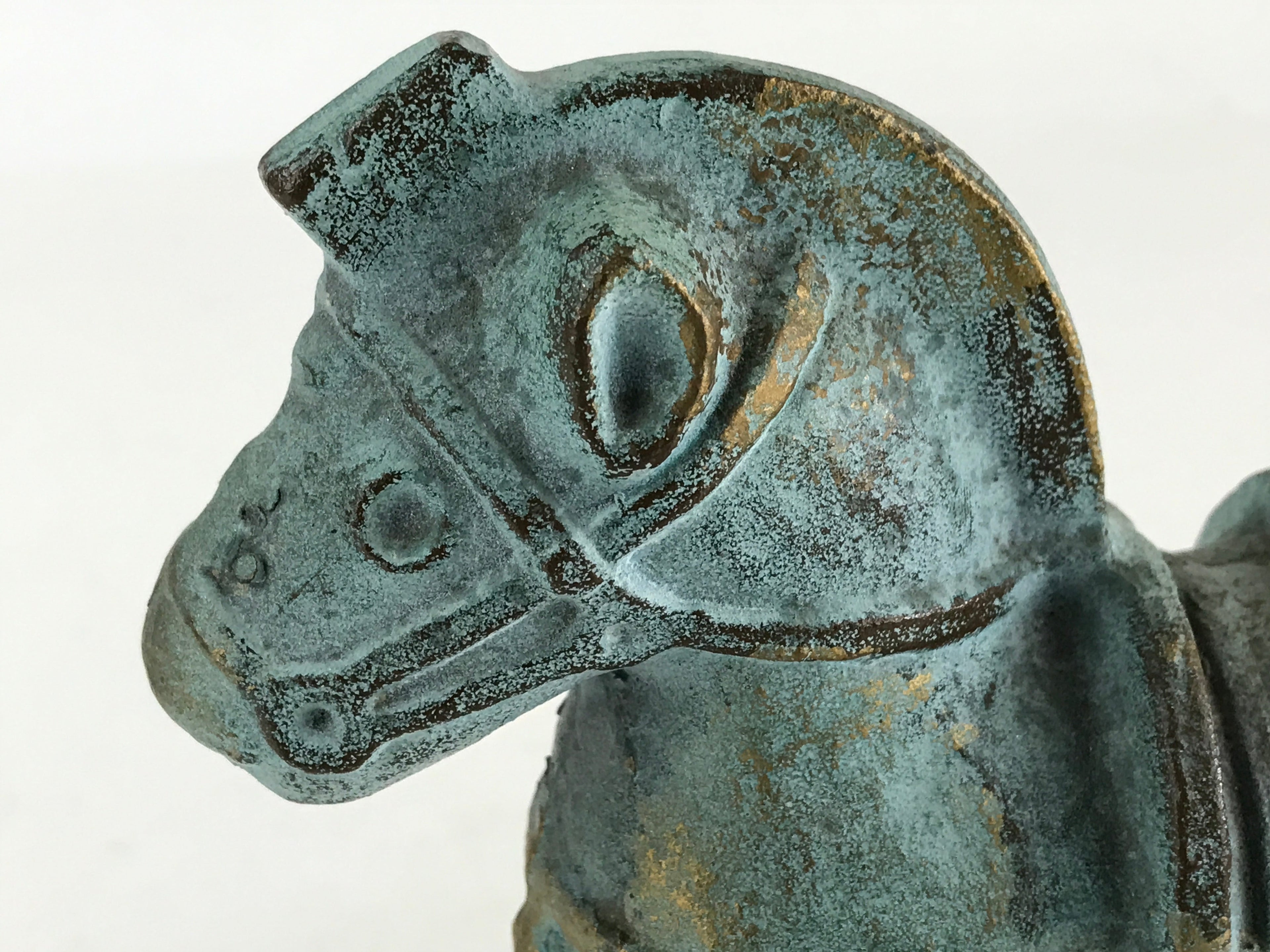Japanese Iron Horse Ornament Horse-style Figurine Vtg Haniwa Interior Zodiac BD8