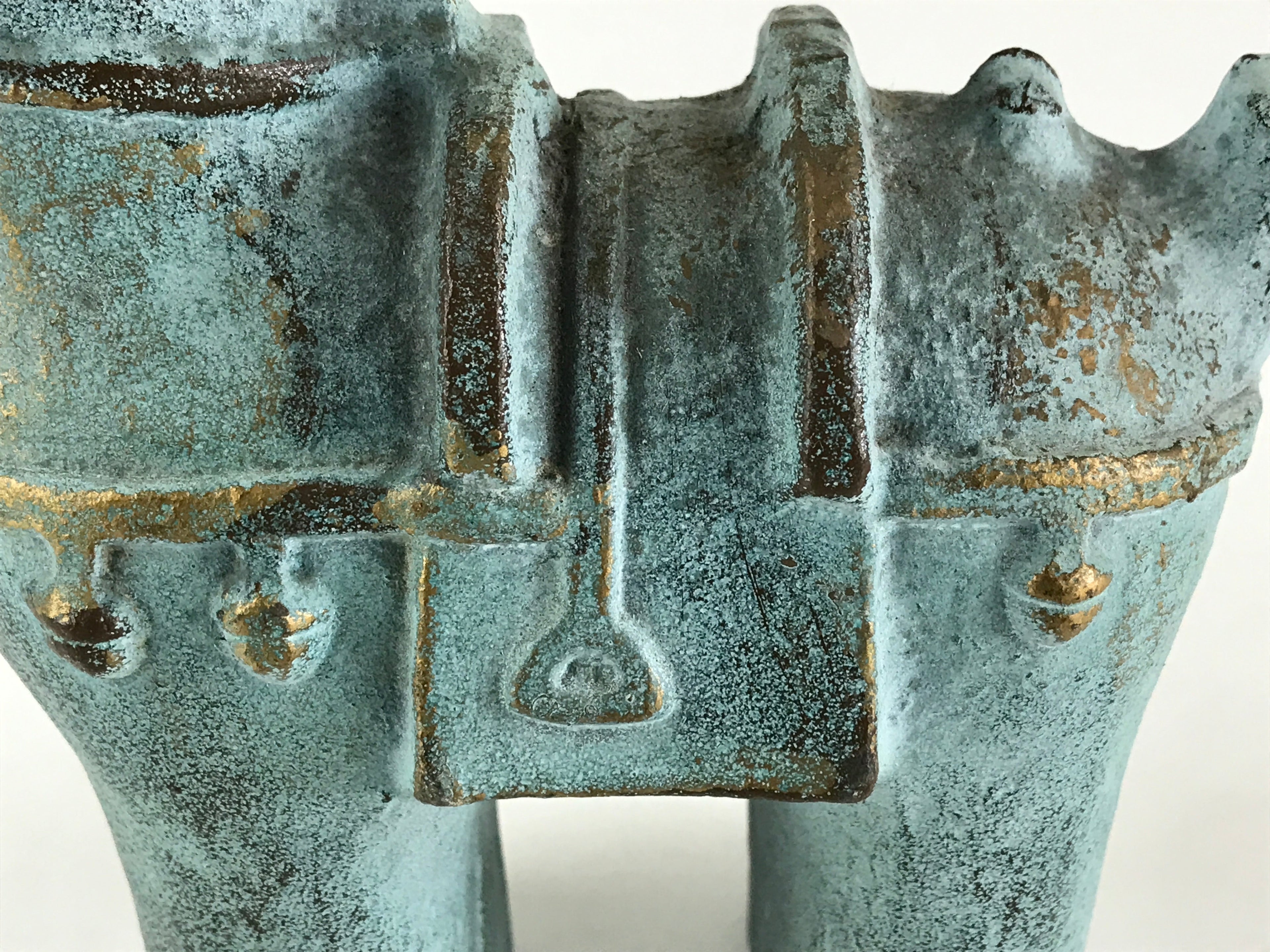 Japanese Iron Horse Ornament Horse-style Figurine Vtg Haniwa Interior Zodiac BD8