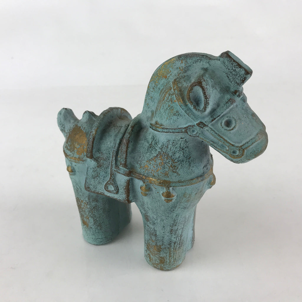 Japanese Iron Horse Ornament Horse-style Figurine Vtg Haniwa 