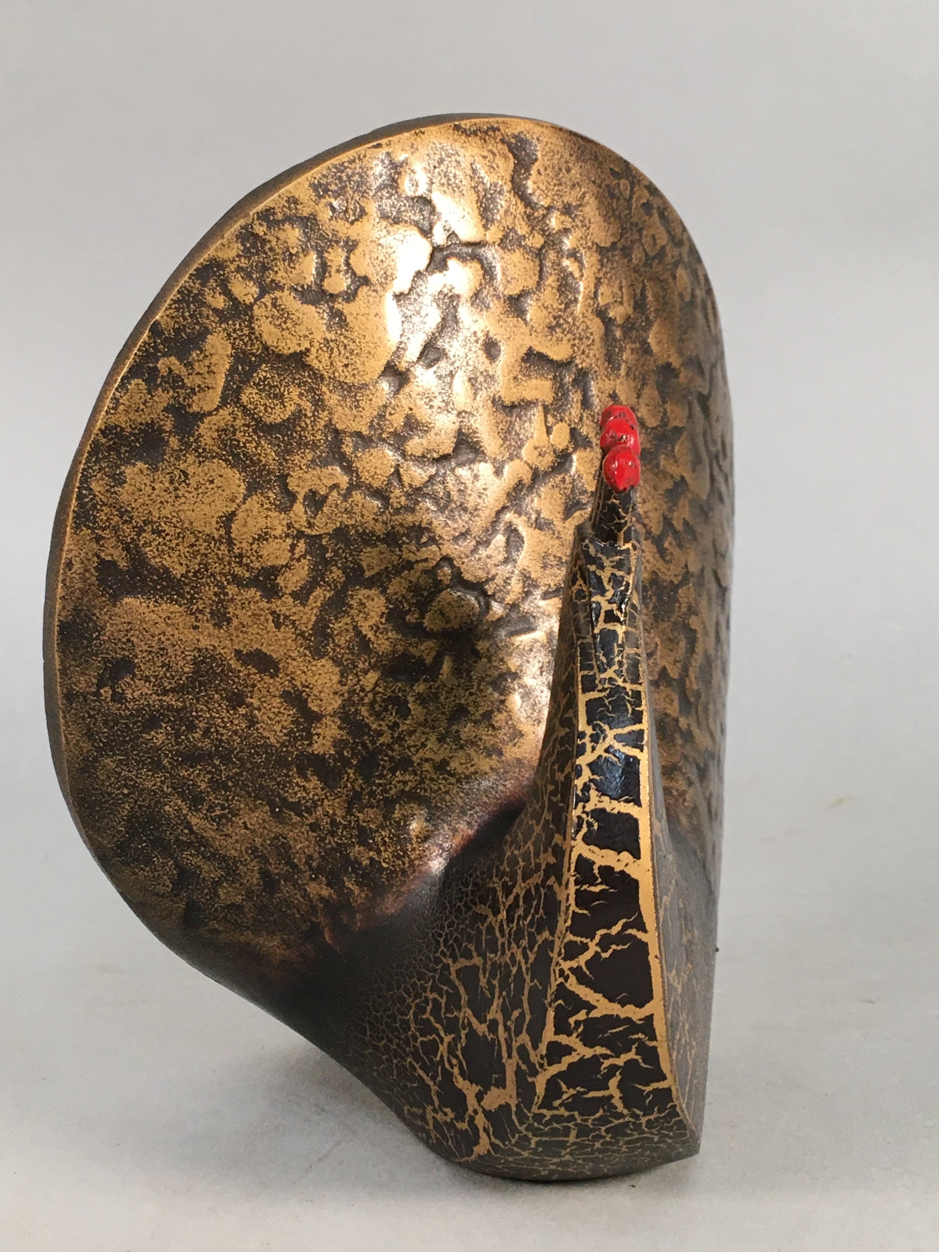 Japanese Iron Peacock Statue Vtg Display Bird Metal Ornament Okimono BD585