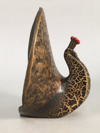 Japanese Iron Peacock Statue Vtg Display Bird Metal Ornament Okimono BD585