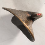 Japanese Iron Peacock Statue Vtg Display Bird Metal Ornament Okimono BD585