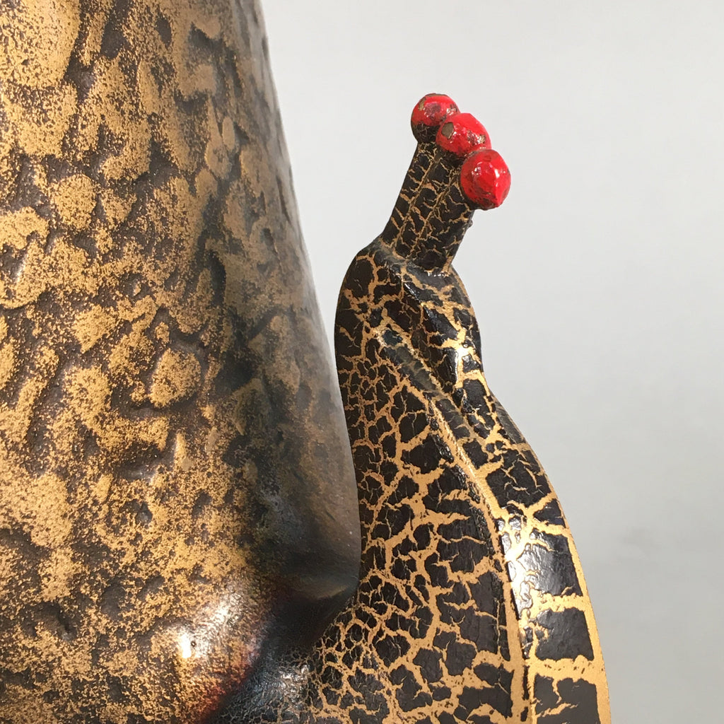 Japanese Iron Peacock Statue Vtg Display Bird Metal Ornament Okimono BD585