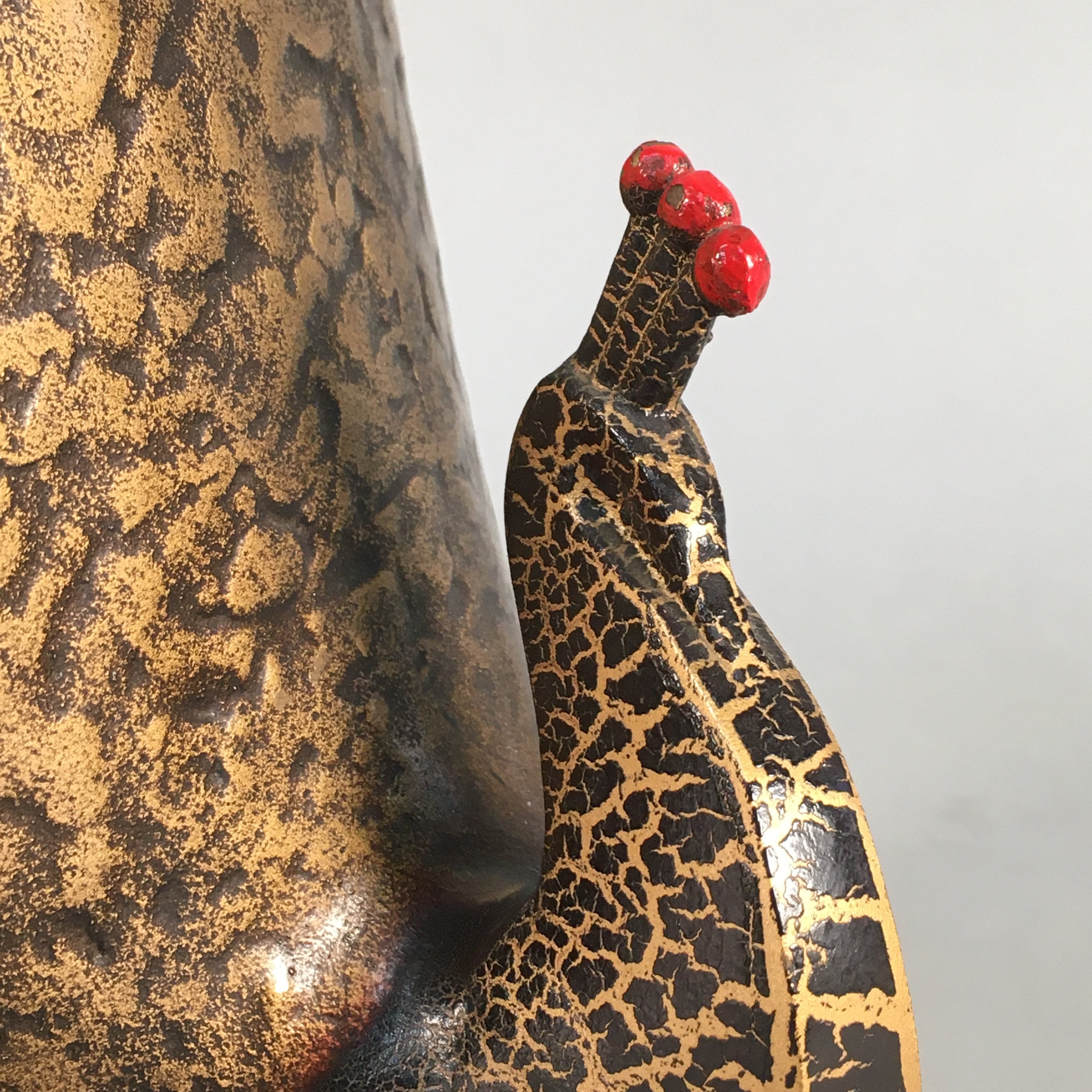Japanese Iron Peacock Statue Vtg Display Bird Metal Ornament Okimono BD585