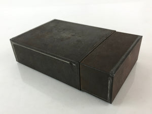 Japanese Iron Safe Drawer Type Box Vtg Compact Portable Size Bank Box Pillow JK4