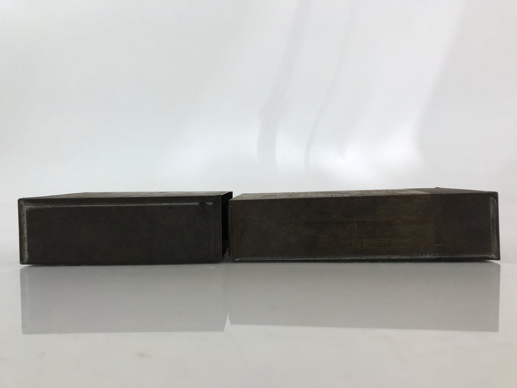 Japanese Iron Safe Drawer Type Box Vtg Compact Portable Size Bank Box Pillow JK4
