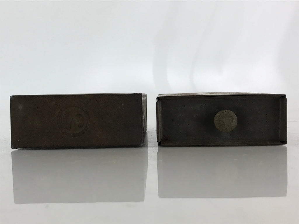 Japanese Iron Safe Drawer Type Box Vtg Compact Portable Size Bank Box Pillow JK4