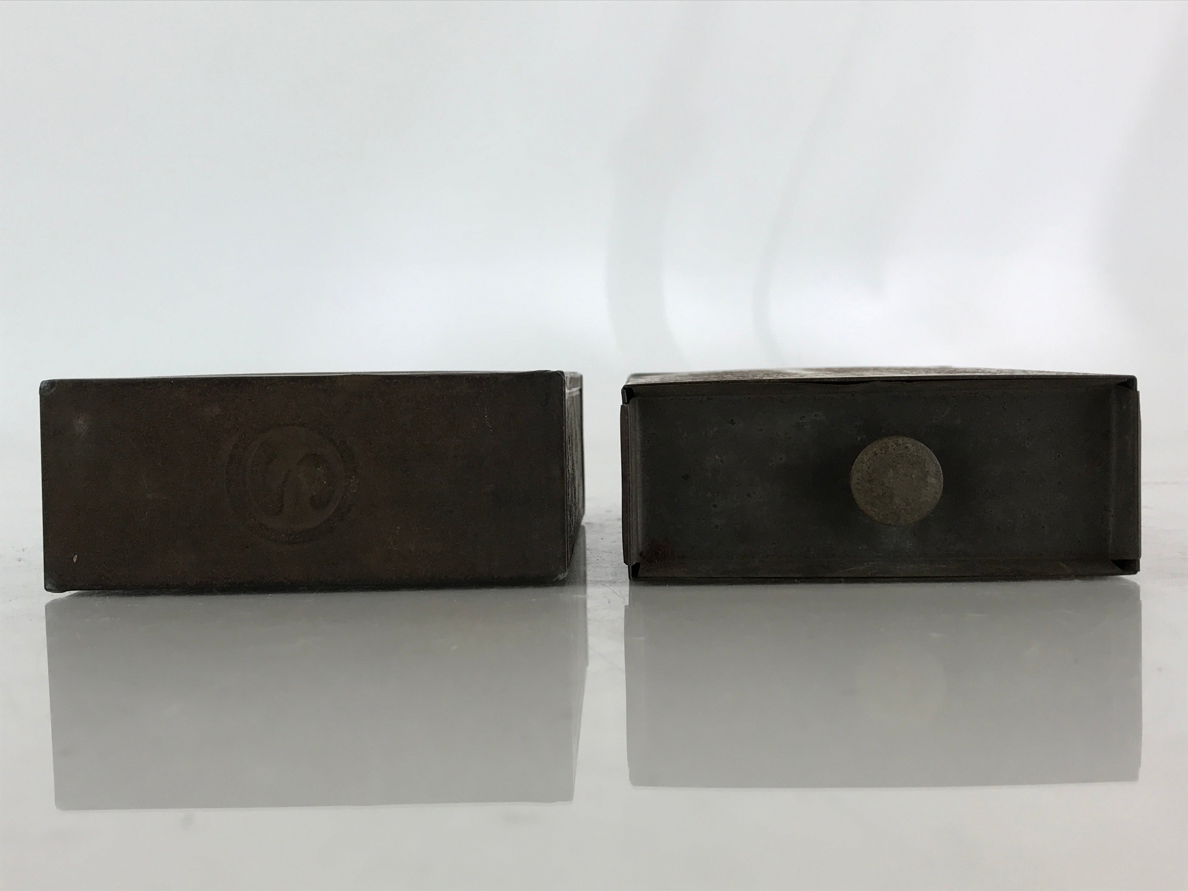 Japanese Iron Safe Drawer Type Box Vtg Compact Portable Size Bank Box Pillow JK4