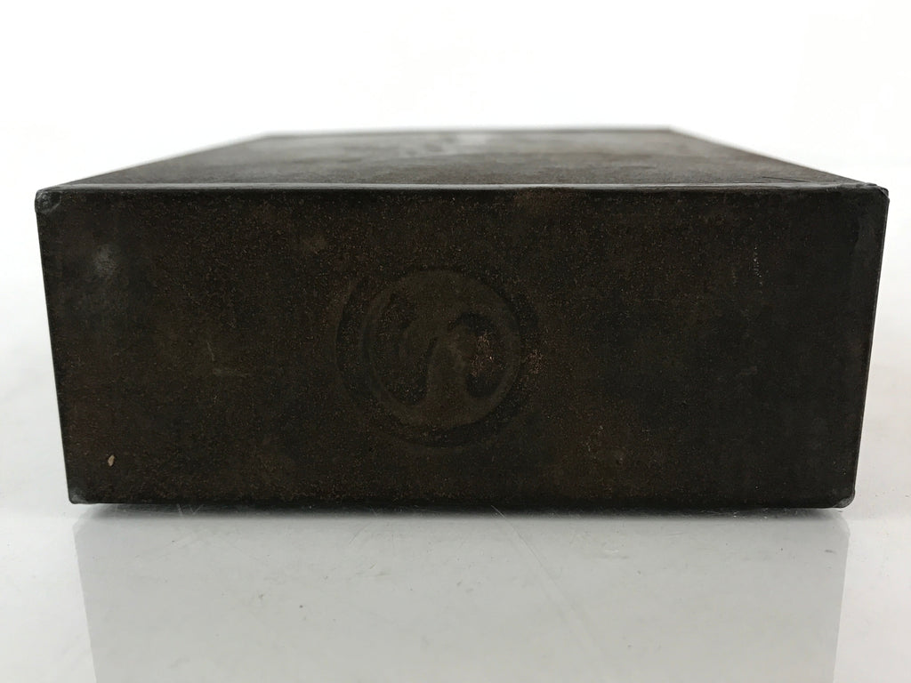 Japanese Iron Safe Drawer Type Box Vtg Compact Portable Size Bank Box Pillow JK4