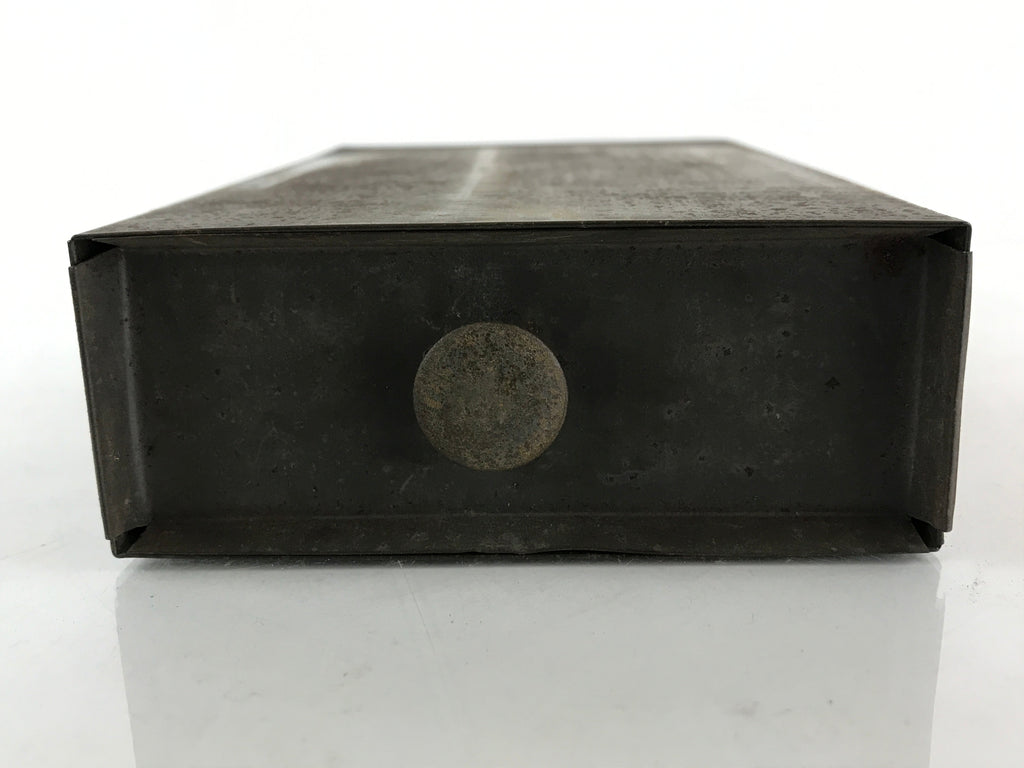 Japanese Iron Safe Drawer Type Box Vtg Compact Portable Size Bank Box Pillow JK4