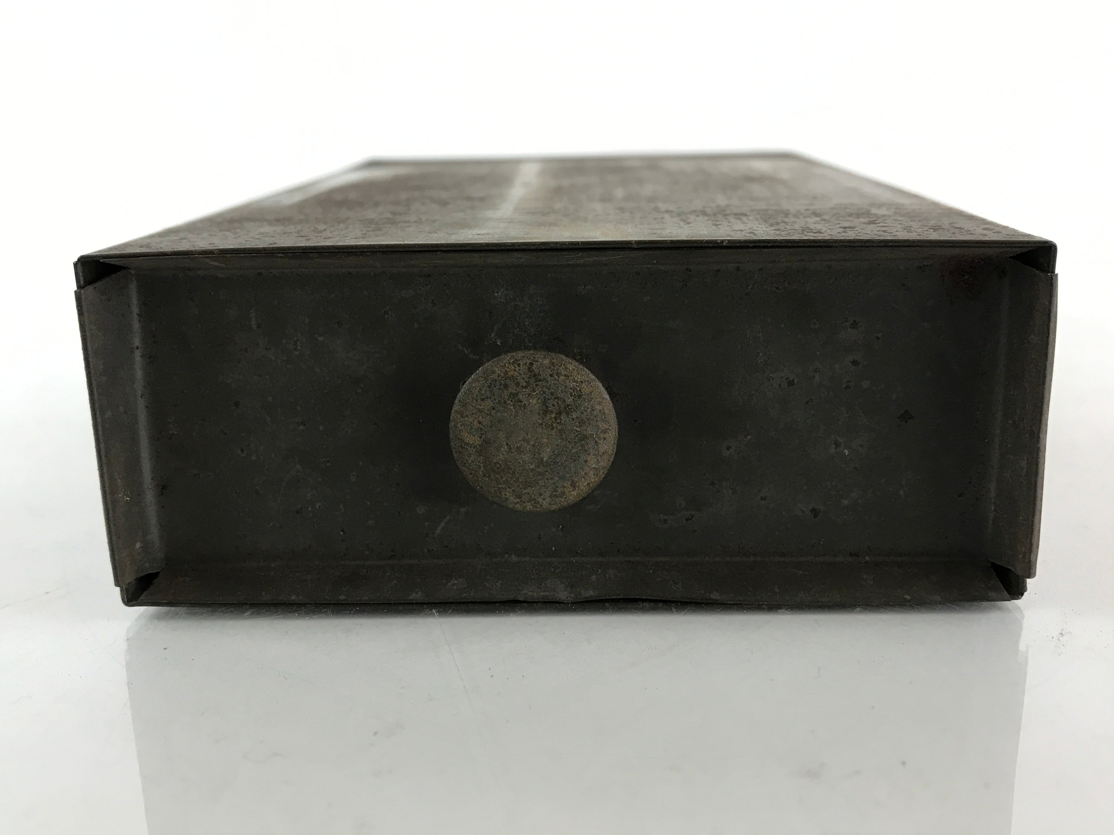 Japanese Iron Safe Drawer Type Box Vtg Compact Portable Size Bank Box Pillow JK4