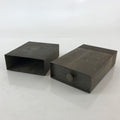Japanese Iron Safe Drawer Type Box Vtg Compact Portable Size Bank Box Pillow JK4