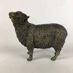Japanese Iron Sheep Statue Vtg Display Metal Ornament Okimono Gold BD630