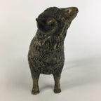 Japanese Iron Sheep Statue Vtg Display Metal Ornament Okimono Gold BD630