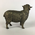 Japanese Iron Sheep Statue Vtg Display Metal Ornament Okimono Gold BD630