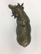 Japanese Iron Sheep Statue Vtg Display Metal Ornament Okimono Gold BD630