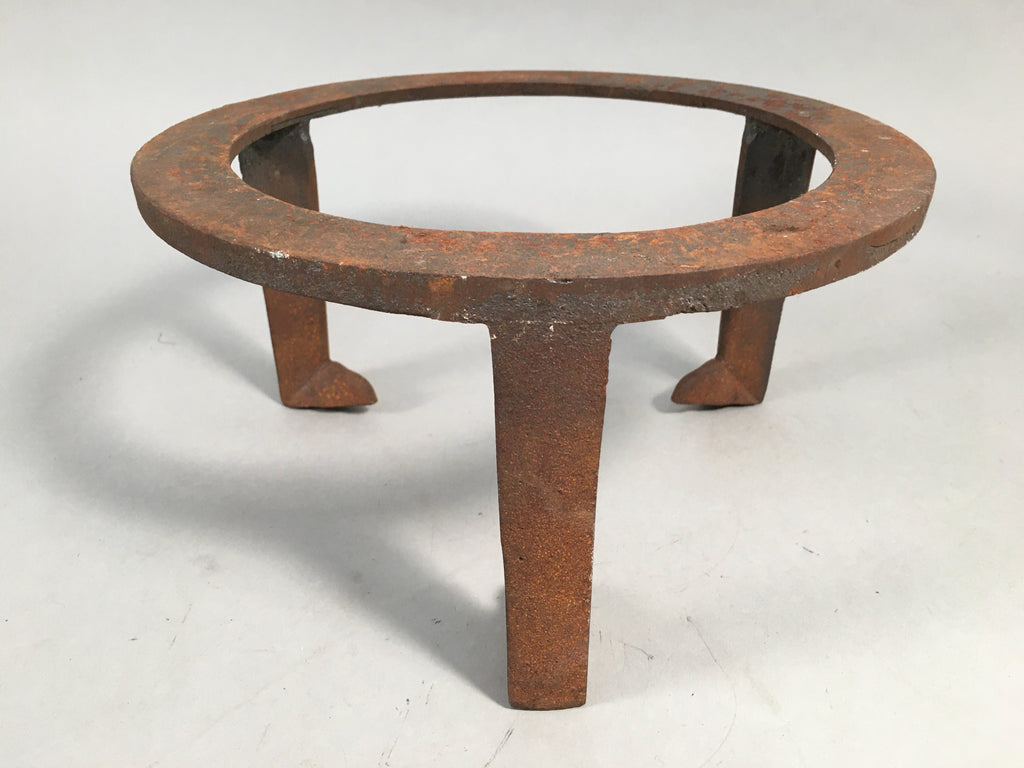 Japanese Iron Tetsubin Stand Vtg Metal Gotoku Hibachi Brazier Ash Pot JK136