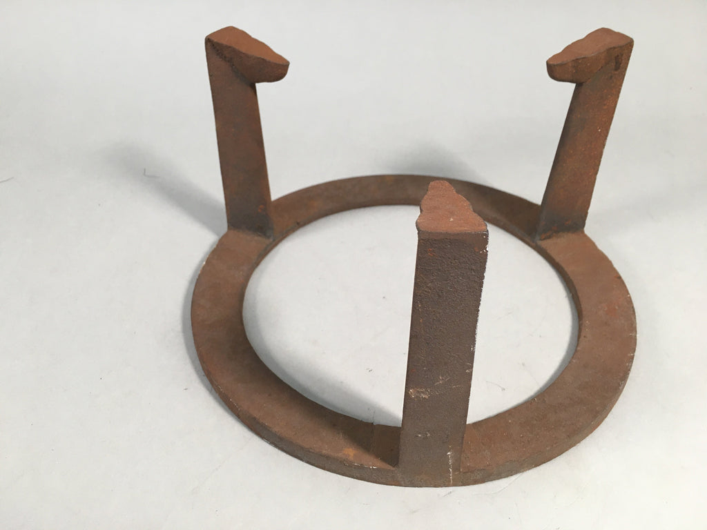 Japanese Iron Tetsubin Stand Vtg Metal Gotoku Hibachi Brazier Ash Pot JK136