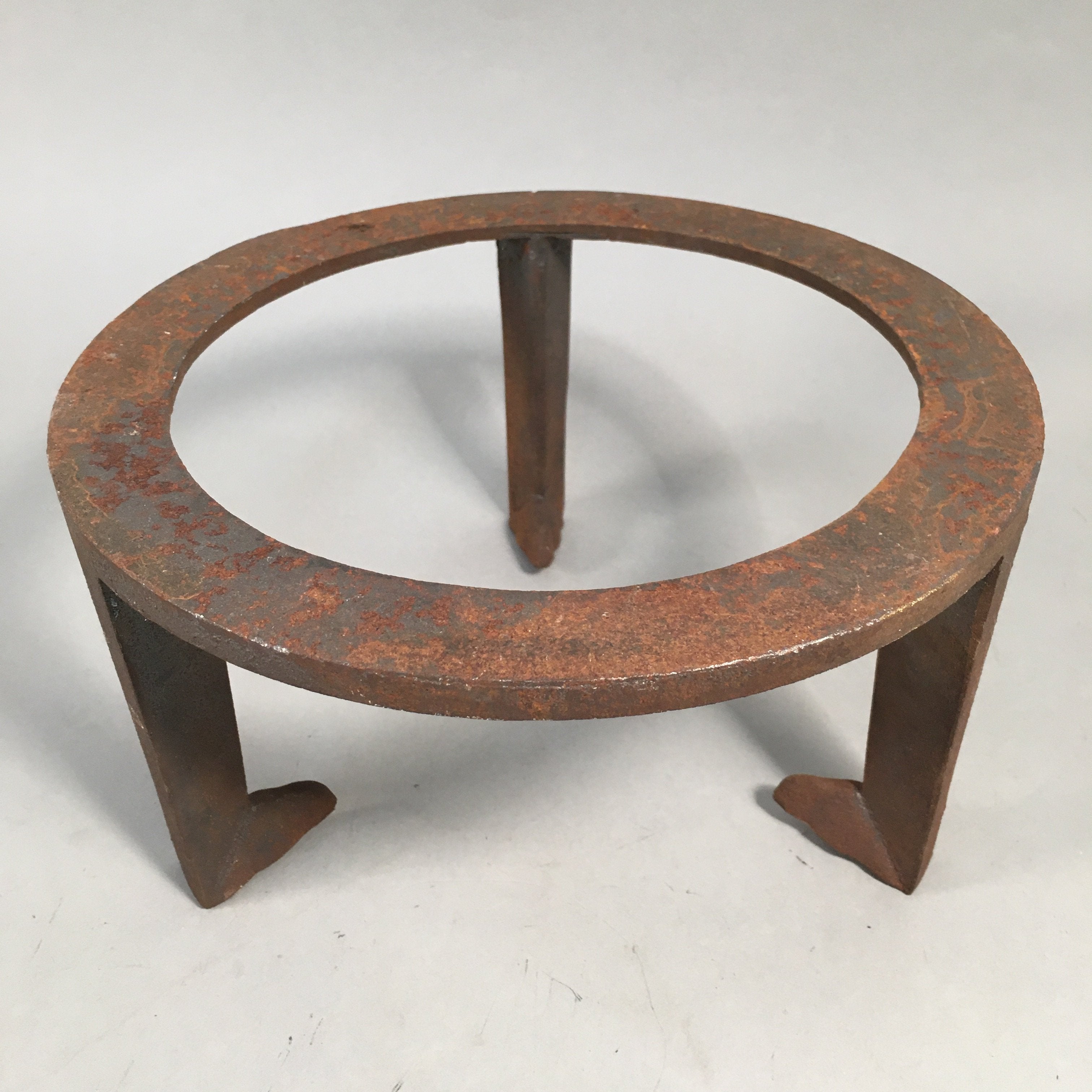 Japanese Iron Tetsubin Stand Vtg Metal Gotoku Hibachi Brazier Ash Pot JK136