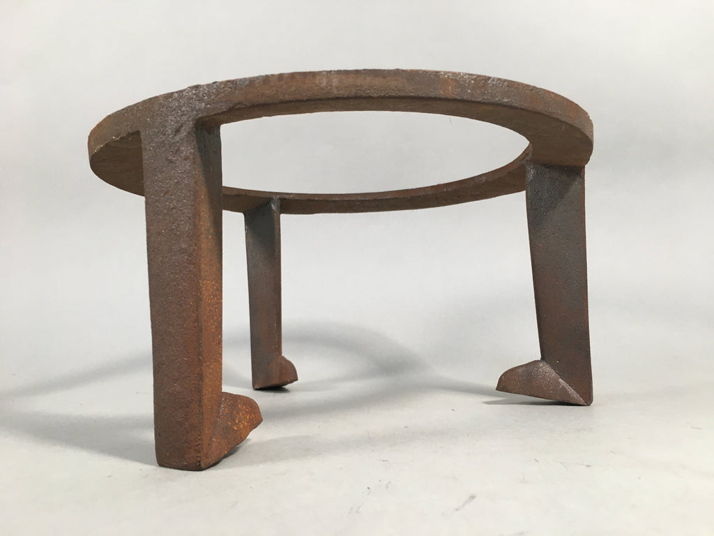 Japanese Iron Tetsubin Stand Vtg Metal Gotoku Hibachi Brazier Ash Pot JK136