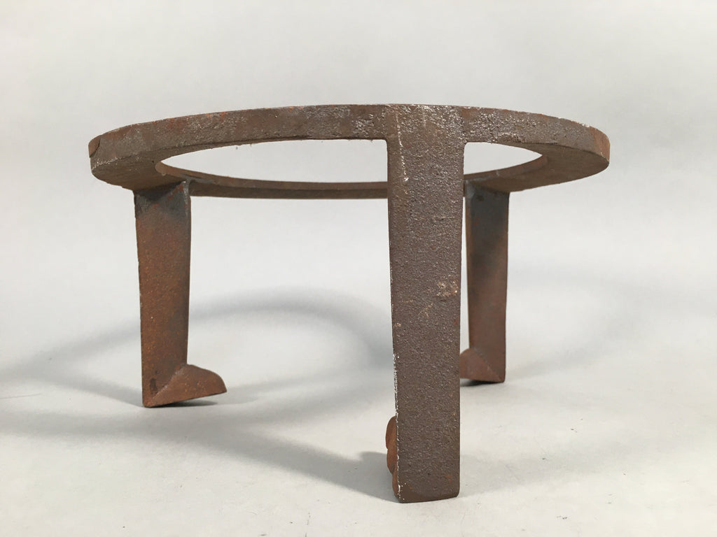 Japanese Iron Tetsubin Stand Vtg Metal Gotoku Hibachi Brazier Ash Pot JK136