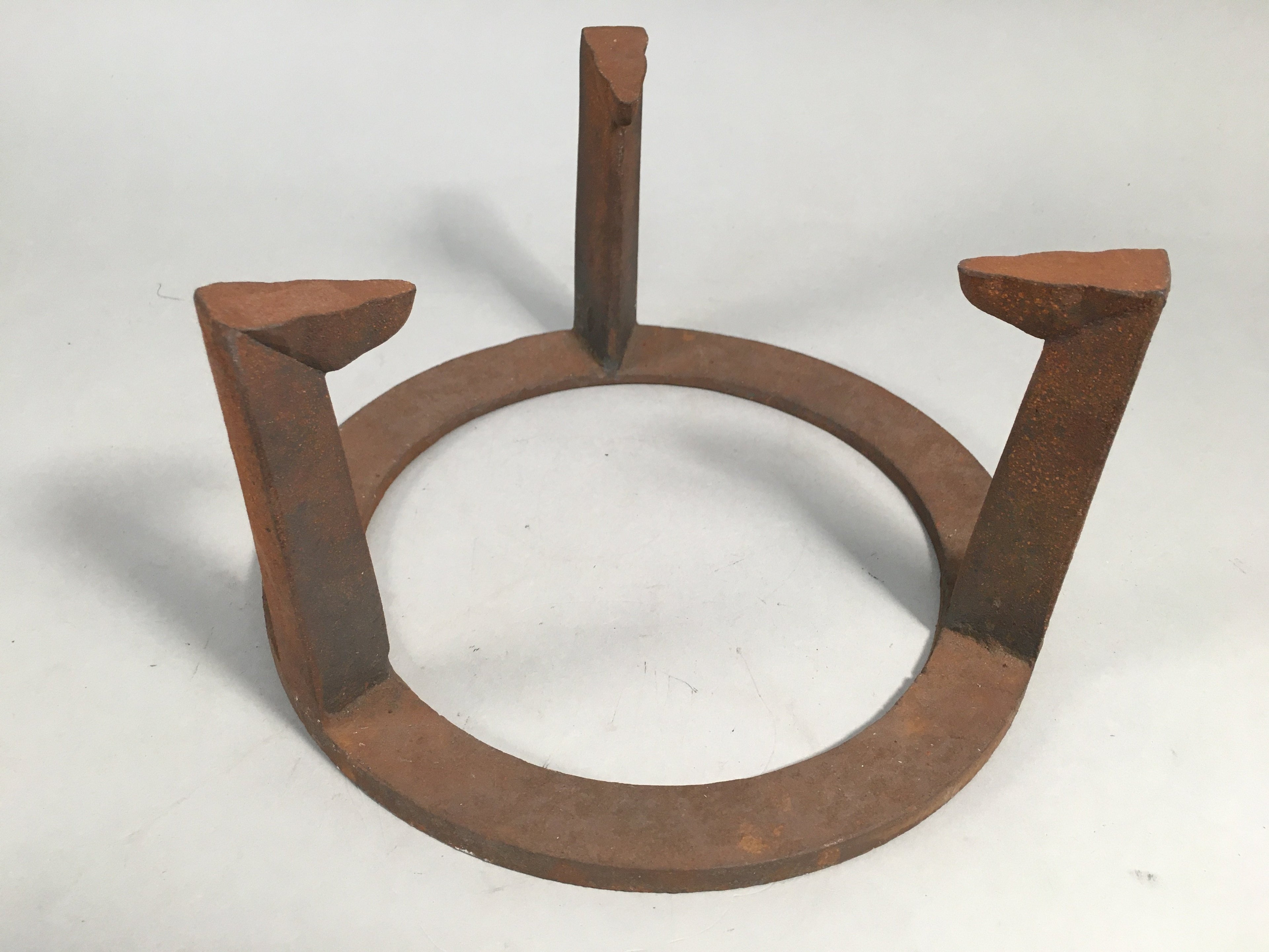 Japanese Iron Tetsubin Stand Vtg Metal Gotoku Hibachi Brazier Ash Pot JK136
