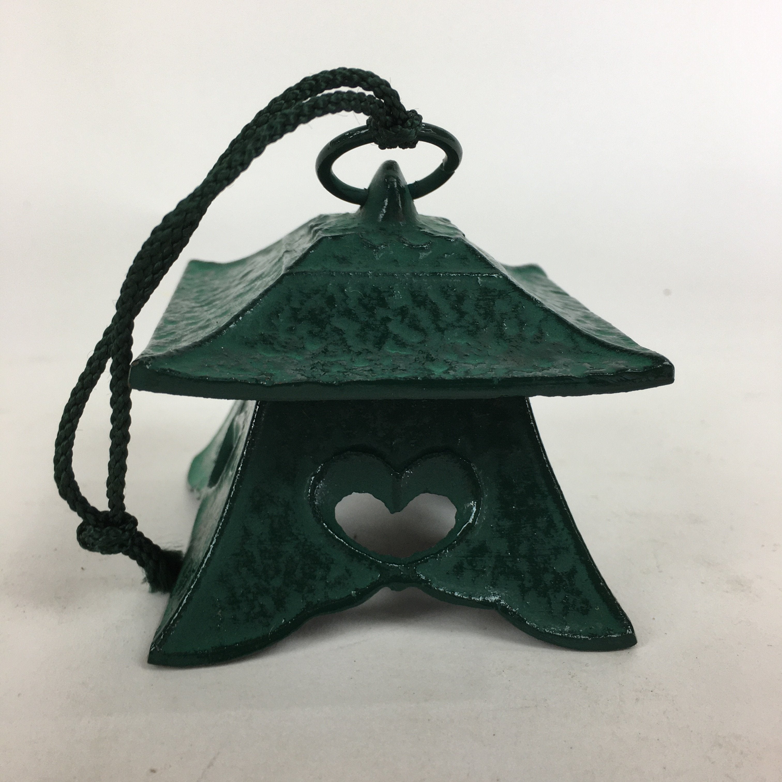 Japanese Iron Wind Chime Vtg Wind Bell Hanging decoration Green Furin JK249