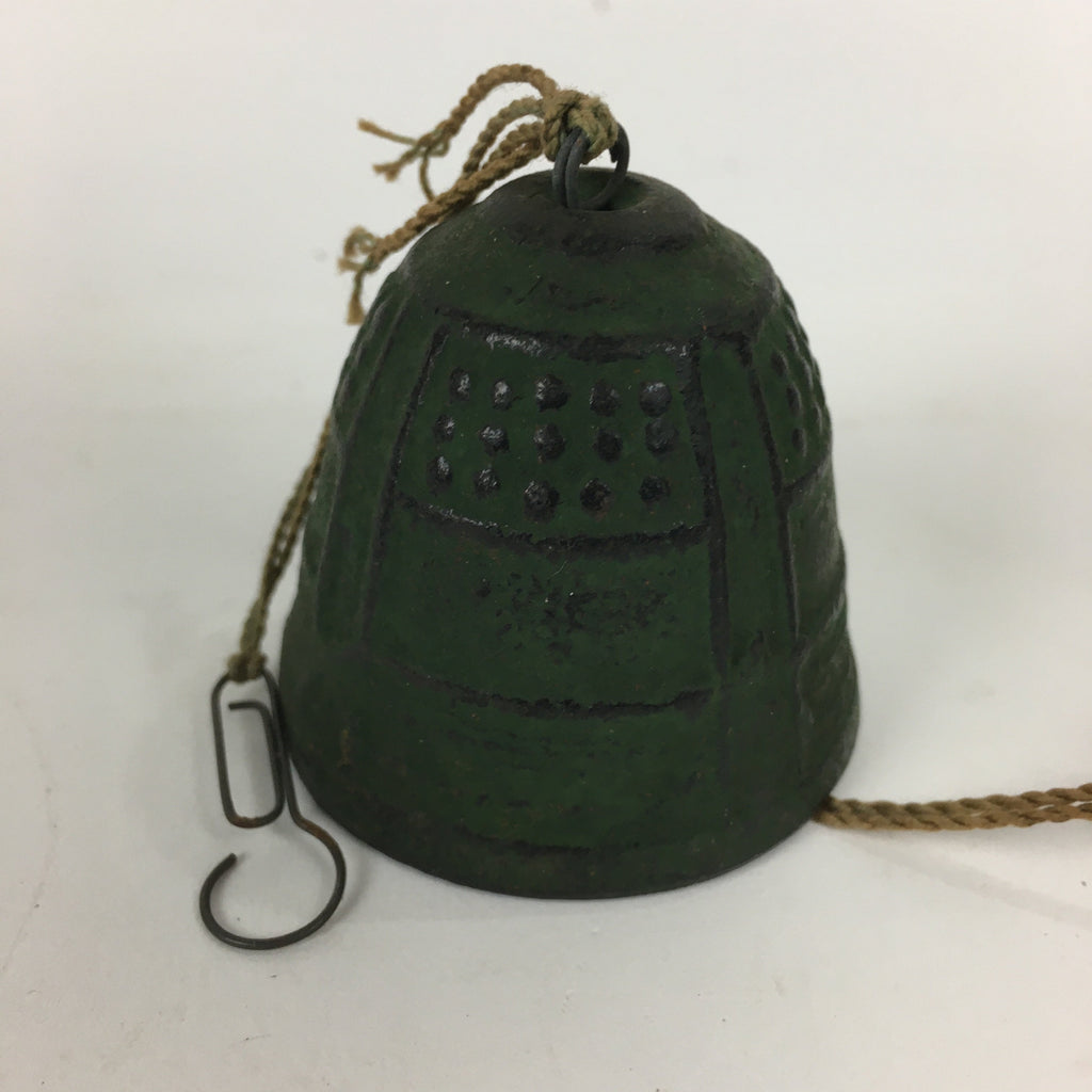 Japanese Iron Wind Chime Vtg Wind Bell Hanging decoration Green Furin JK250