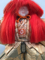 Japanese Kabuki Doll Vtg Lion Dancer Renjishi Ningyo Red Hair Kimono ID358