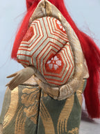 Japanese Kabuki Doll Vtg Lion Dancer Renjishi Ningyo Red Hair Kimono ID358