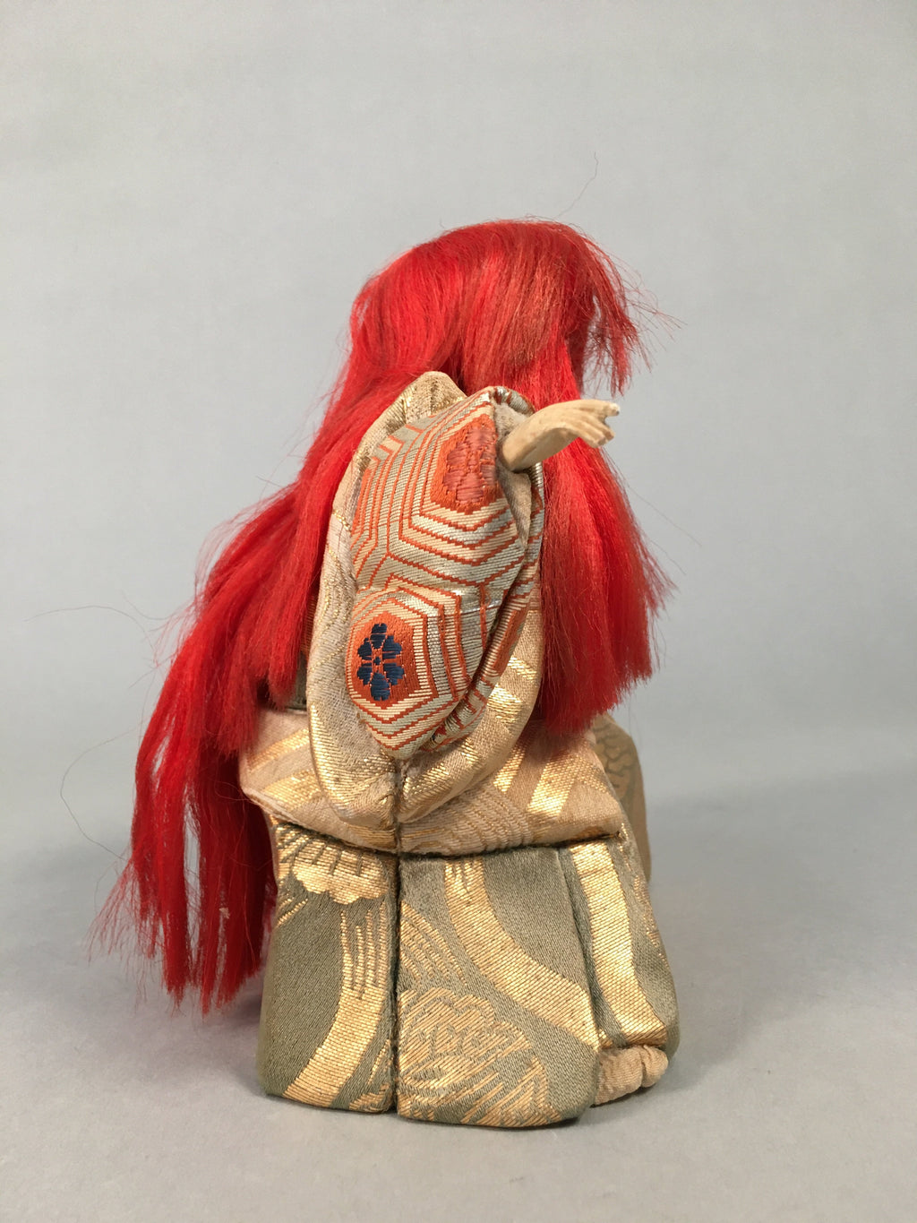 Japanese Kabuki Doll Vtg Lion Dancer Renjishi Ningyo Red Hair Kimono ID358