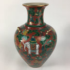 Japanese Kadofuku Kutaniyaki Flower Vase Vtg Kabin Pottery Ikebana FV911