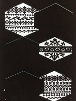 Japanese Katagami Kimono Pattern Stencil Katazome Hexagon Flower Shape C269